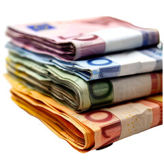 Stack of Euro banknotes colorful money wealth finance,