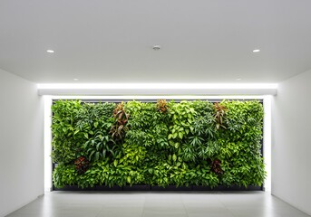緑豊か 室内植物壁 静かな空間 鮮やか照明