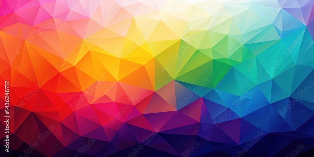Poster Vibrant Spectrum of Geometric Polygons A Colorful Abstract Background Image