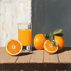 fresh orange with bottles of fresh orange juice ,Glass of orange juice and fresh oranges on a black background