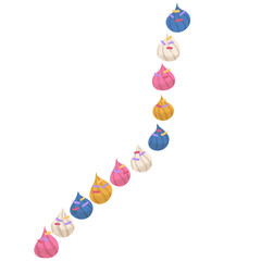 Handrawn decorative icing drops Border
