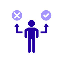 Icon a decision making, isolated against a clean background.