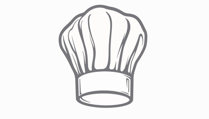 Classic chef hat illustration on white background, culinary symbol