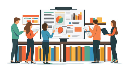 business people in a meeting with chart