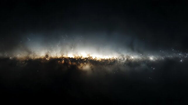 A stunning view of a distant galaxy illuminated by faint starlight in the cosmos.