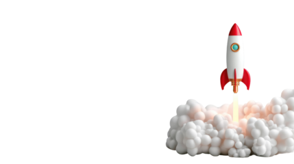 Rocket Ascent: A dynamic image of a rocket launching into the vast expanse, signifying progress, ambition, and breakthrough.