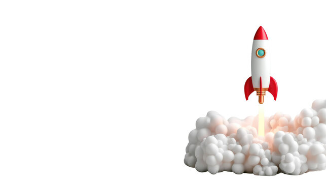 Rocket Ascent: A dynamic image of a rocket launching into the vast expanse, signifying progress, ambition, and breakthrough.