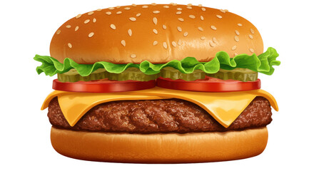 Stacked burger delight juicy patty cheese crisp lettuce  sesame bun on black