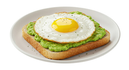Sunnyside up A toast with avocado topped with a bright yellow egg