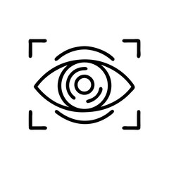 Artificial Intelligence Vision and Eye Recognition Line Icon