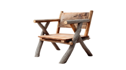 Rustic Wooden Chair: A charming, handcrafted wooden chair, made from natural materials, embodying simplicity and connection with nature.