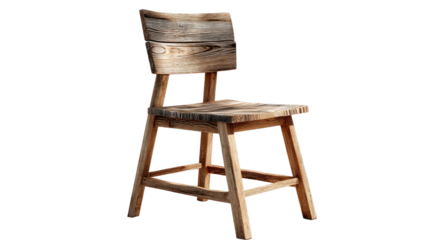 Rustic Wooden Chair: A weathered wooden chair, evoking a sense of simplicity and timeless charm, stands as a testament to the beauty of aged craftsmanship, inviting a moment of quiet contemplation.