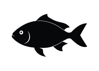 Simple Black Fish Vector Art.

