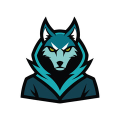 Wolf Mascot Logo Icon with Hoodie and Sunglasses