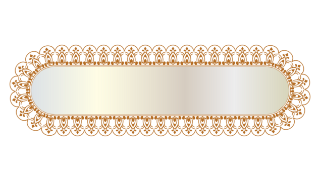 Luxury Golden Arabic Islamic Banner Title Frame Text Box Border Transparent Background	
