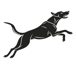Fototapeta premium Cute sitting dog silhouette graphic for stickers on a white background