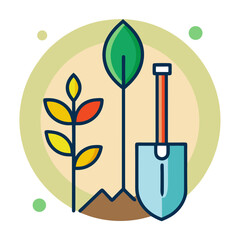 Planting Vector Illustration for Gardening and Environment Projects


