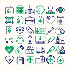 protection, business, therapy, cardiology, icons, technology, graphic, cardiogram, icon set, pictogram, disease, collection, human, surgery, health care, thin, flat, stroke, science, patient, icon, he