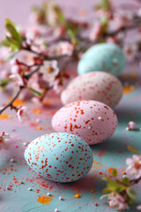 Fototapeta premium red easter eggs 