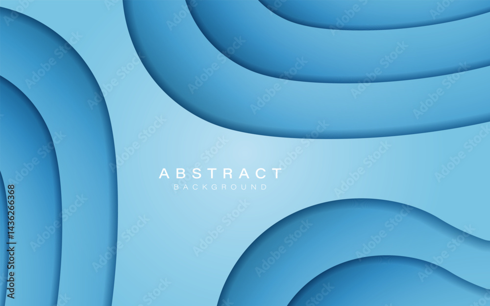 Poster blue abstract layered curve background desig