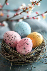 Obraz premium red easter eggs 