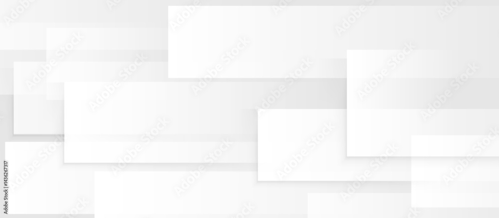 Poster Minimal White Abstract Background with Overlapping Rectangles