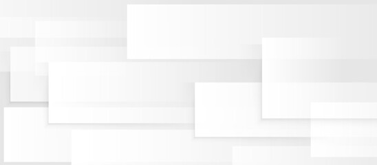 Minimal White Abstract Background with Overlapping Rectangles
