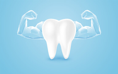Strong Healthy Tooth with Abstract Polygonal Muscles