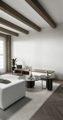 sofa armchair minimalist design muji style.3D rendering