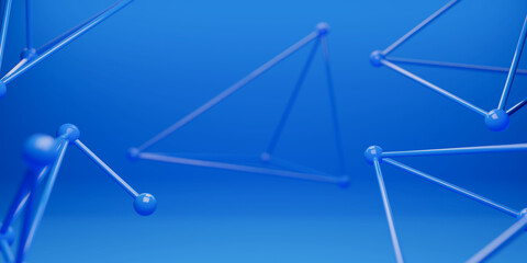 Abstract Blue Network Structure on Gradient Background