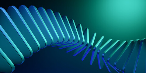 Abstract 3D Motion Wave in Neon Gradient