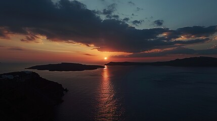 Naklejka premium Santorini, Greece: A Mesmerizing Aegean Gem of Cliffside Beauty and Timeless Charm