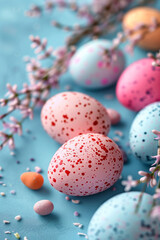 Obraz premium red easter eggs 