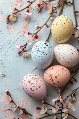 Fototapeta premium red easter eggs 