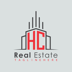 Naklejka premium initial monogram logo for real estate with Home and Building shape creative design. 