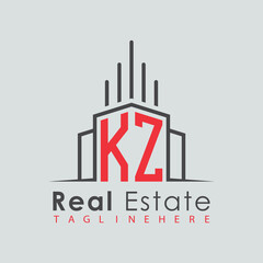 Obraz premium initial monogram logo for real estate with Home and Building shape creative design. 