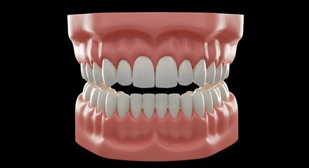 Obraz premium Detailed model demonstrating human dentition and gingiva for dental health
