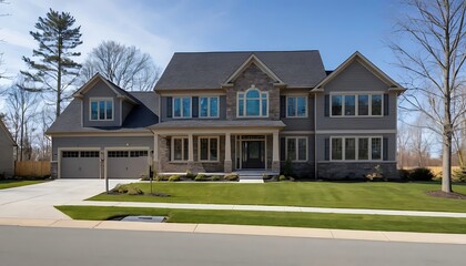 Real Estate Focused Close-Up of Elegant Modern House