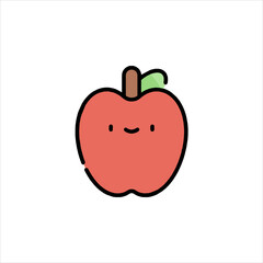 red apple vector illustration