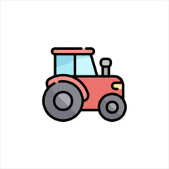 red tractor isolated on white