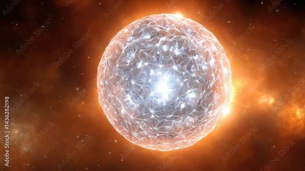 Poster exploration of a magnificent dyson sphere enveloping the sun in a cosmic display