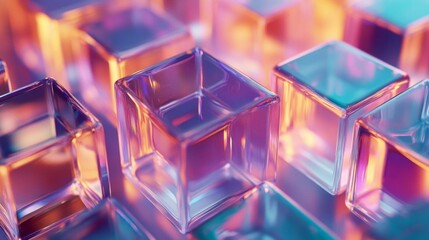 Colorful Glass Cubes Abstract Background