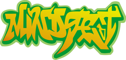 Mindset Bold Urban Graffiti Logo in Green and Yellow