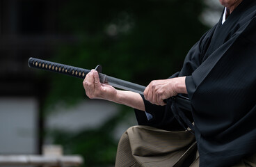 刀を構えた人物