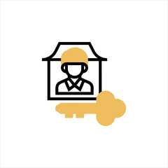 cartoon character of man with a suitcase