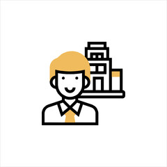 set of funny cartoon manager