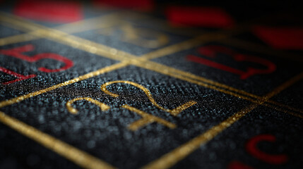 Close-up of numbered sections from a casino game layout