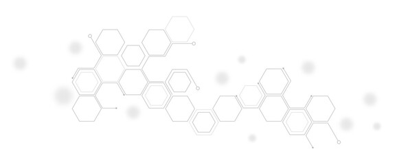Abstract light gray geometric hexagon pattern. Creative medical science and technology background design.