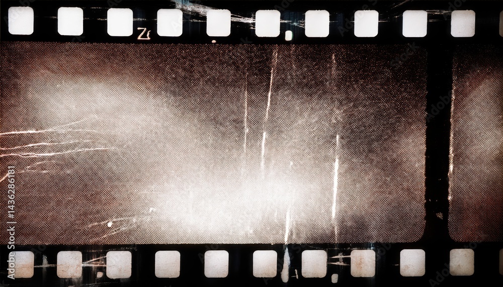 Aufkleber vintage distressed film strip texture with scratches and grain for retro web design print media back
