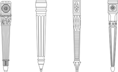 vector sketch illustration silhouette design of table and chair legs with Neoclassical Style Decor classic vintage abstract modern